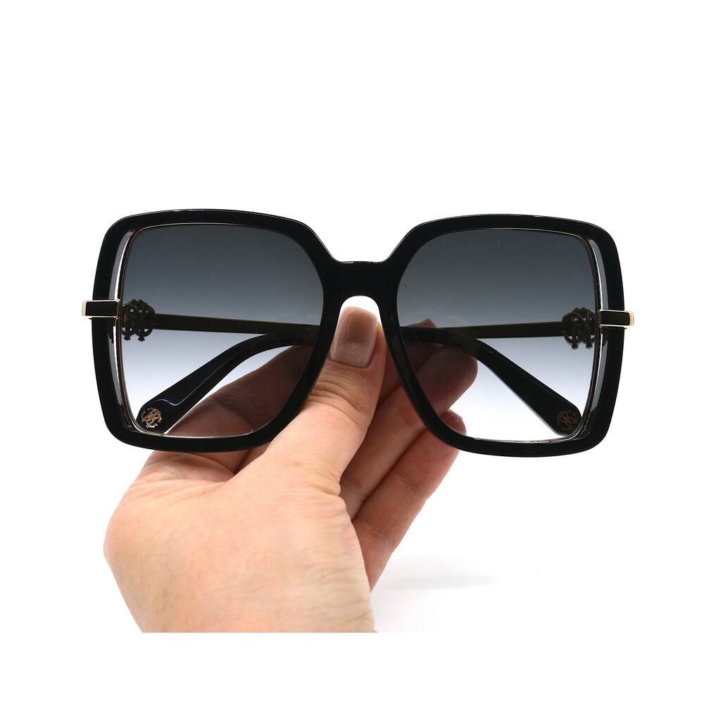 ROBERTO CAVALLI SRC007 BLACK GOLD GREY GRADIENT AUTHENTIC SUNGLASSES - Picture 10 of 12